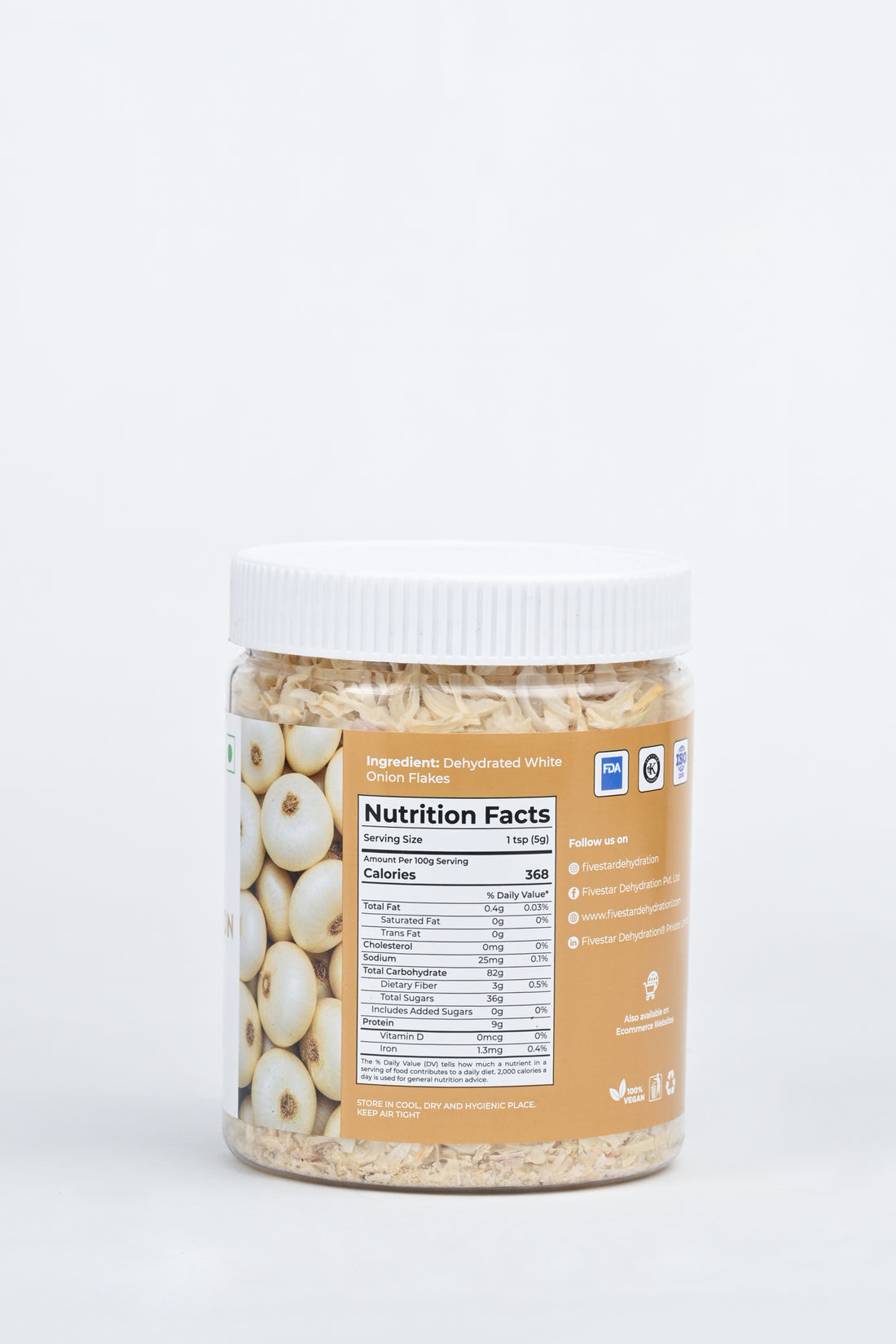 Fivestar Dehydrated White Onion Flakes 200g