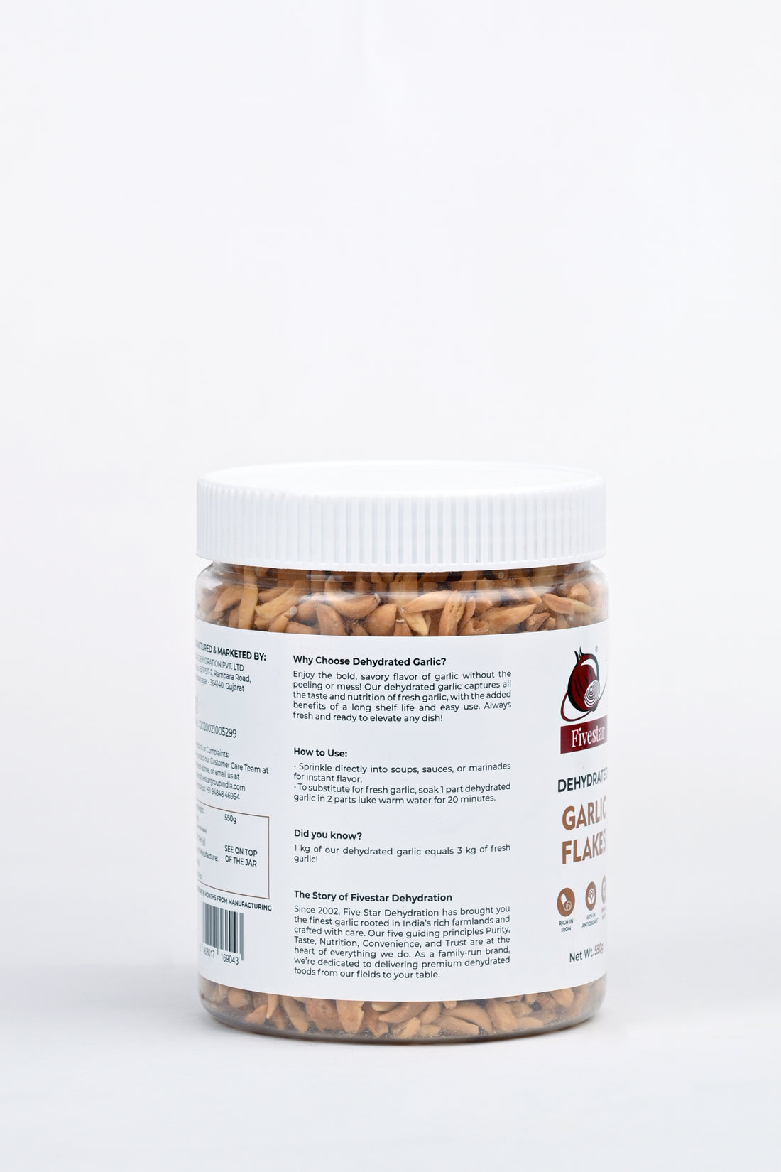 Fivestar Dehydrated Garlic Flakes 550g