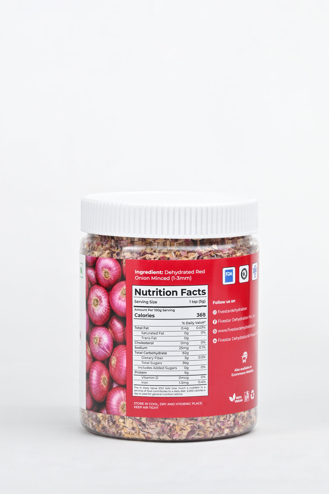 Fivestar Dehydrated Red Onion Minced 400g