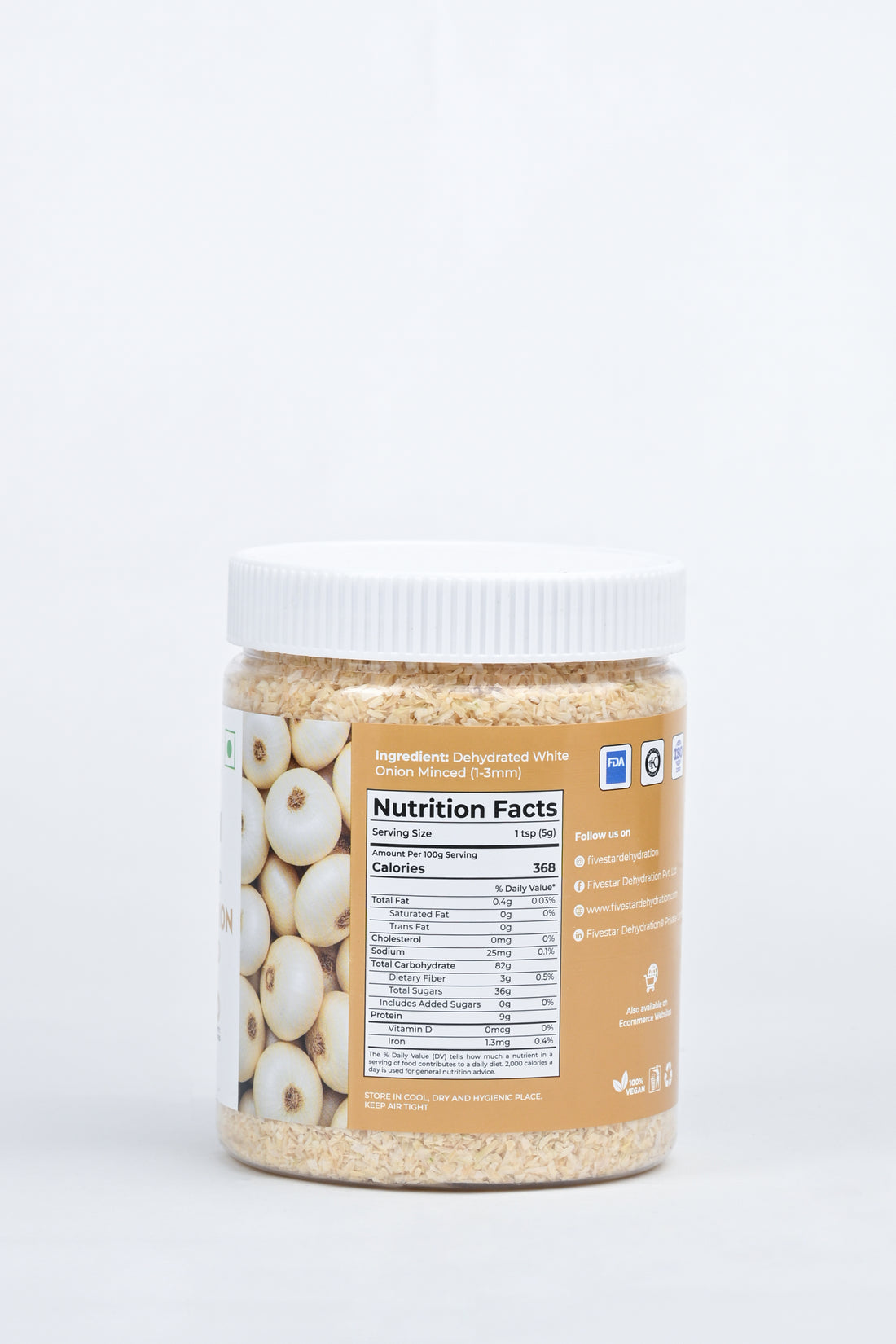 Fivestar Dehydrated White Onion Minced 400g